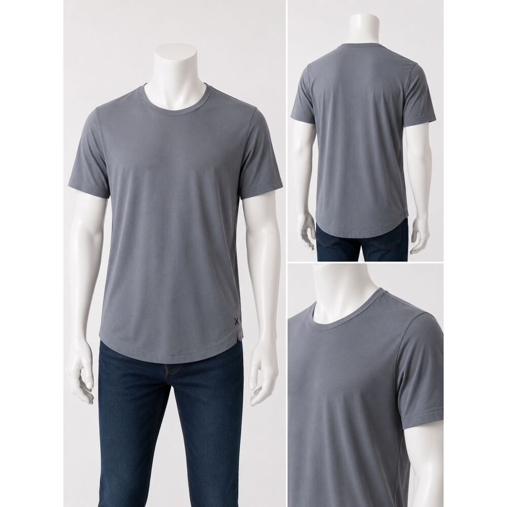 Cuts Clothing Curve-Hem T-Shirt Men's Large Gray Athletic Fit